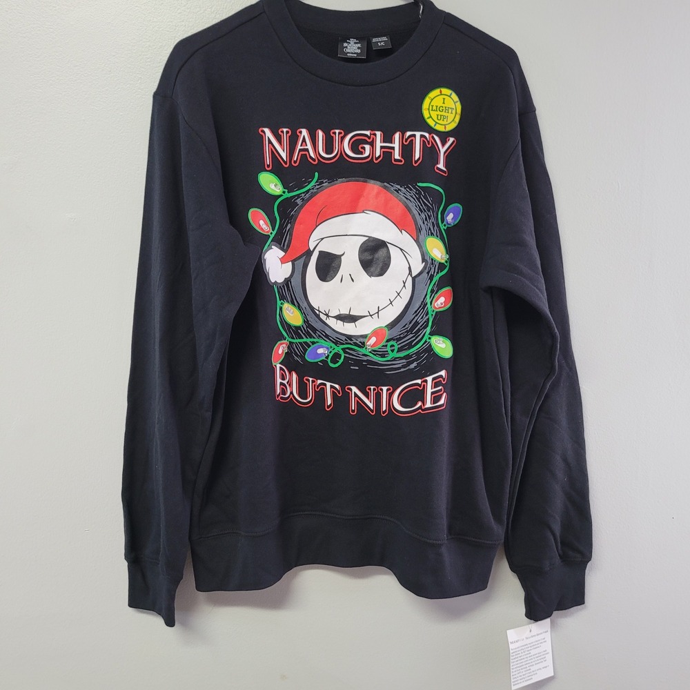 The Nightmare Before Christmas Jack Light Up Naughty But Nice‎ Sweatshirt